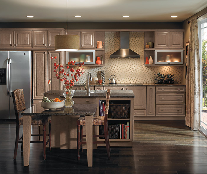 Lauredale Cherry cabinets in a casual kitchen