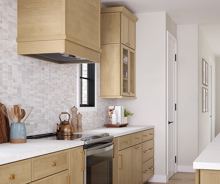 Brown Stained Kitchen Cabinets